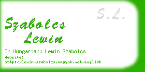 szabolcs lewin business card